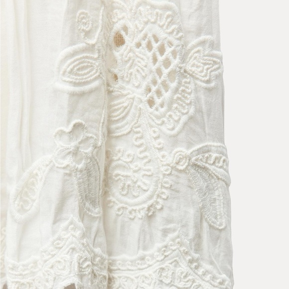 Zara embroidered maxi skirt with stretchy waist new without tag - Picture 3 of 4